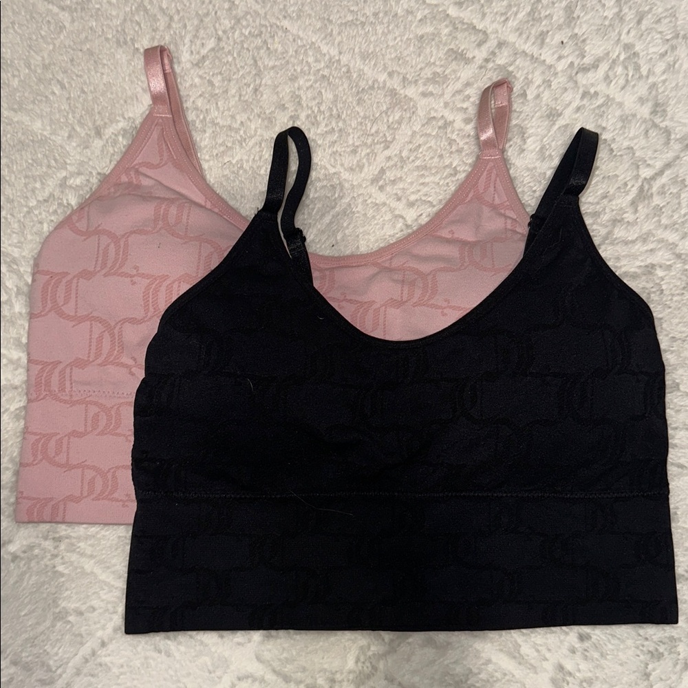 Juicy Couture logo Pink and Black Tops/bralettes size L